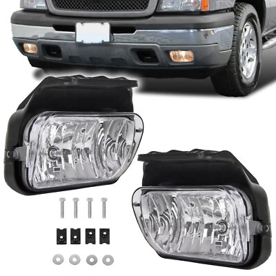 Pair Bumper Fog Lights Lamps Left+Right For Chevy Silverado Avalanche 2003-2006 - Image 1 of 4