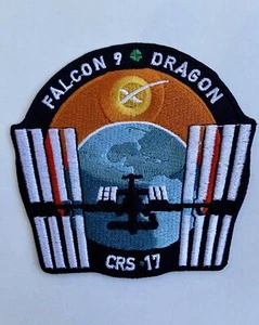 CRS-17 - SPACEX FALCON-9 DRAGON NASA RESUPPLY Mission PATCH 3.5” Iron On - Picture 1 of 1