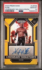 2023 Prizm WWE Kane Legendary Signatures Gold Prizm 2/10 Auto PSA 10 #LSKNE