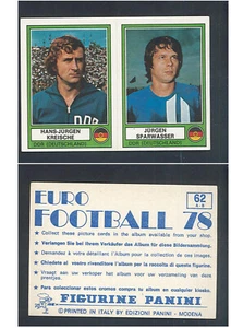 Fig. Panini Euro Football 78 n.62 Kreische-Sparwasser (DDR) Nuova con Velina ▓ - Bild 1 von 1