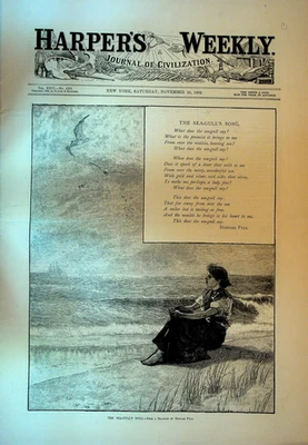 Harper's Weekly Magazine November 25 1882 Howard Pyle Training American Mustang - Image 1 of 4