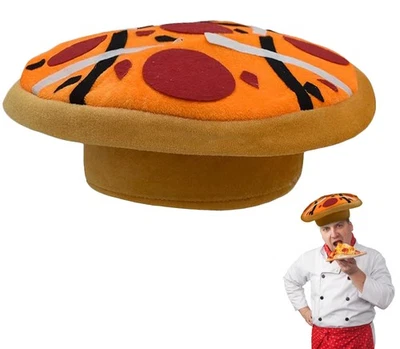 Adulto Pepperoni Pizza Divertido Sombrero Comida Novedad Loco Halloween Disfraz Accesorio Foto 1 de 4