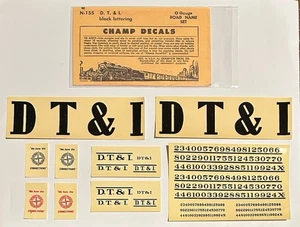 CALCOMANÍA ESCALA CHAMP O-JUEGO DE NOMBRE DE CARRETERA NEGRO DETROIT, TOLEDO & IRONTON/DT&I - #N-155 - Imagen 1 de 1