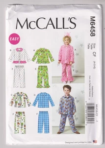6458 McCALLS - PAJAMAS - UNISEX Kids Sz 4/5/6 - Picture 1 of 2