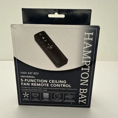 Hampton Bay 1005 447 803 5-FXN Universal Ceiling Fan Premier Remote Control Blac - Image 1 of 4
