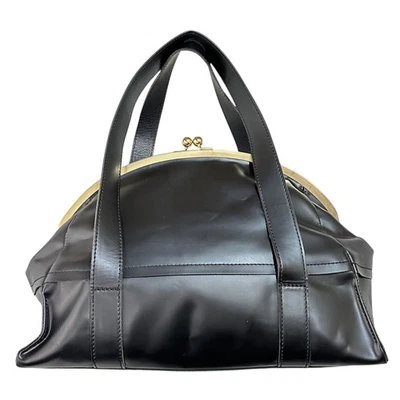 Bolsa de ombro tricot COMME des GARCONS couro de vaca moeda TA-K204 preta uma - Imagem 1 de 4