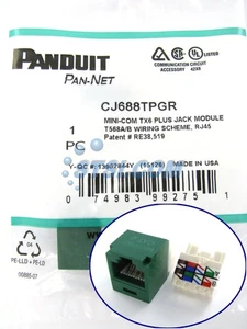 Módulo conector mini com Panduit CJ688TPGR Cat6, verde ~STSI - Imagen 1 de 3