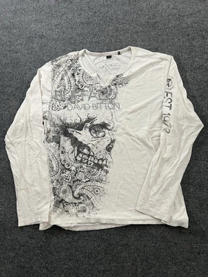 Rare VINTAGE Buffalo David Bitton Men’s XL Graphic Skull Long Sleeve Tee - Image 1 of 4