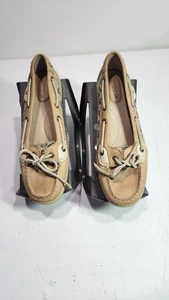 Sperry Top Sider Women 8.5 M Tan Leather Cheetah Sequin  - Picture 1 of 6