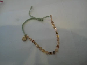 Juego Pulsera Pura Vida Oro Rosa y VERDE AJUSTABLE - Imagen 1 de 5