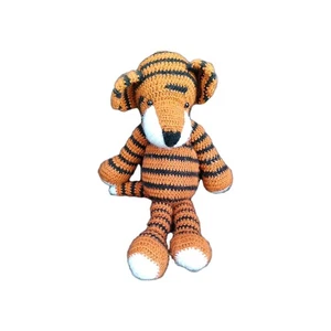 Peluche vintage fatto a mano all'uncinetto lavorato a maglia tigre peluche 20 pollici - Foto 1 di 9