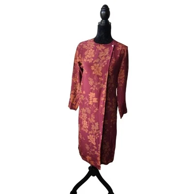 Vestido envolvente Kimono Calvin Klein estilo asiático 100 % seda talla 4 Foto 1 de 4