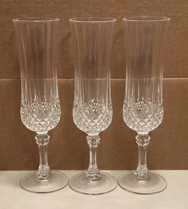 3 copas vintage de cristal de champán Cristal D’arques Longchamp  - Imagen 1 de 7