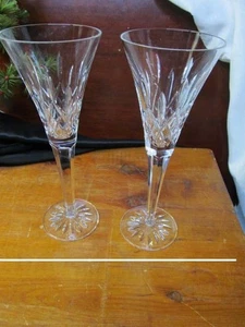 2 Flauti Toast Waterford Cristallo Champagne Modello Lismore Bellissimi - Foto 1 di 5