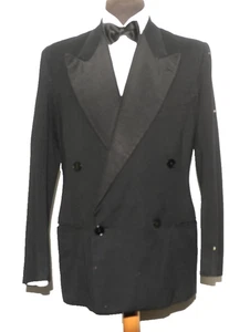 CHAQUETA DE CENA VINTAGE BARONIA DOBLE BOTONADURA LANA ESMOQUIN 38 R AÑOS 50 NEGRA - Imagen 1 de 14