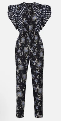 Mono mameluco Rebecca Taylor estampado floral y cachemir mezcla seda talla 4 Foto 1 de 4