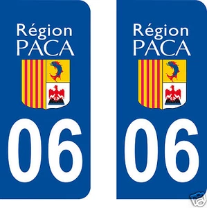 2 STICKERS AUTOCOLLANTS PLAQUE D'IMMATRICULATION DEPARTEMENT 06 Alpes Maritimes - Imagen 1 de 1