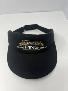 Men's PING Golf Solid Black 50 Years 1959-2009 Visor Cap Hat Vintage NWOT RARE - Picture 1 of 5