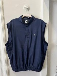 Footjoy Men's Vest Golf Navy Blue Size Large Performance Golfing Windshirt - Picture 1 of 8