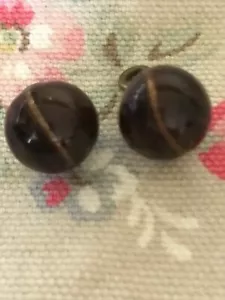 2 Deko / Vintage Kugelform / Goldfaden Glasknöpfe - Bild 1 von 3