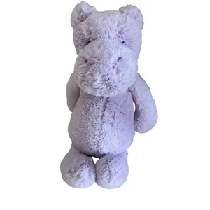 Jellycat Bashful Hippo Hippopotamus Plush Stuffed Purple Lilac 12" Excellent! - Picture 1 of 7