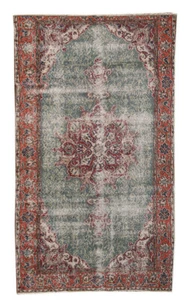 Tappeto orientale effetto invecchiato 4x7 vintage tradizionale lana floreale annodato a mano - Foto 1 di 11