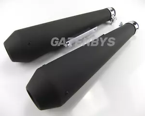 2x Motorcycle Silencer Exhaust 38-45mm Megaton Custom Bobber Triumph Cafe Racer - Picture 1 of 18