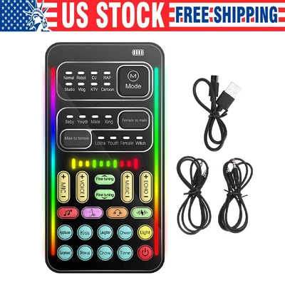 Juego de cambiador de voz portátil multifunción mini tarjeta de sonido para PS5/XboxPC Foto 1 de 4