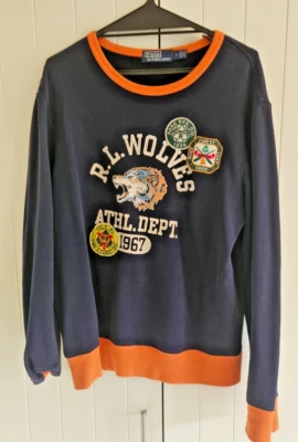 Ralph Lauren POLO Wolves Crew Naranja Sudadera Mediana Foto 1 de 2