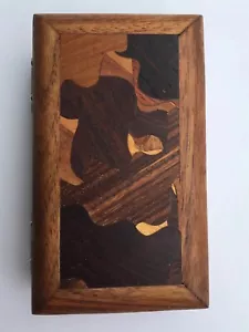VINTAGE TERRY HANSEN HANDGEFERTIGTE SCHMUCKSCHATULLE AUS EXOTISCHEN HÖLZERN SIGNIERT UND NUMMERIERT - Bild 1 von 12