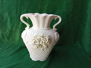 ANTIKE KERAMIK BLUMEN WEISSE VASE - Bild 1 von 5