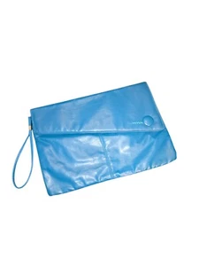 Pacific Connections Vintage 80er türkis Leder Handgelenktasche Clutch 13,5"X9,5"X0,25" - Bild 1 von 10