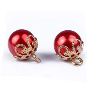 10x DIY Small Full Round Faux Pearl Ball Buttons for Wedding Dress Sewing Craft - Picture 1 of 26