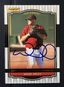 WADE MILEY 2008 RAZOR AUTOGRAPHED SIGNED AUTO BASEBALL CARD 45 DIAMONDBACKS - Picture 1 of 1