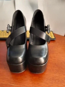 Mary Jane Plataforma Bloque Tacón Alto Bomba Negro Talla US 7.5/EU 38 - Imagen 1 de 10