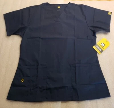 2 Scrub Tops Wonder Wink Size Med Blue NWT Yellow  Is Used - Image 1 of 4
