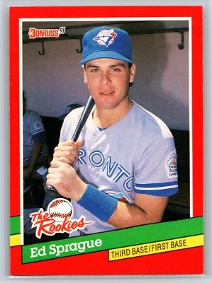 1991 Donruss The Rookies Ed Sprague Rookie Toronto Blue Jays RC #14 - Image 1 of 2