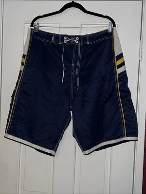 Pantalones cortos de tabla Anchor Blue para hombre - azul marino/amarillo/blanco - talla 36 Foto 1 de 4