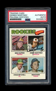 DENNIS MARTINEZ SIGNED 1977 TOPPS ROOKIE PSA/DNA AUTOGRAPHED DENNY 245 WINS - Picture 1 of 2