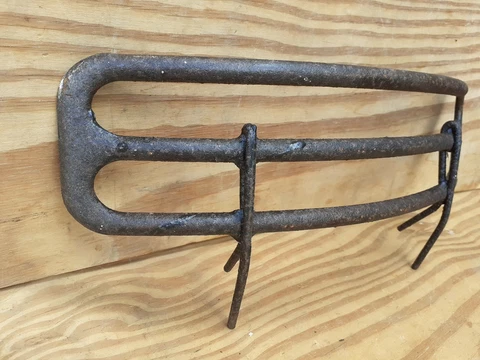 Vintage old Antique Fire Iron Grate 15.5"x4" rare temporarily fret lift off gril Cover