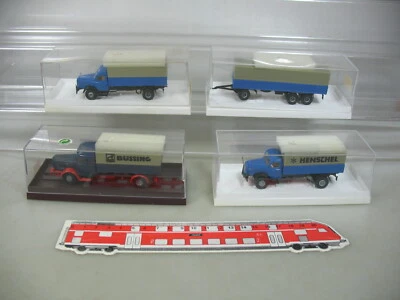 4X Brekina H0 Modelli: 7300 Henschel+Büssing 7400+5530 Rimorchio Ecc #AP332-0,5 - Immagine 1 di 3