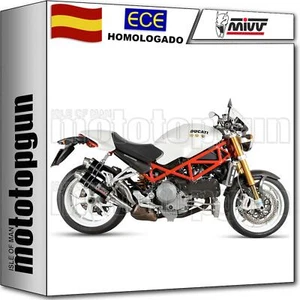 MIVV 2 TUBO DE ESCAPE HOMOLOGADO CAT-OEM GP NEGRO DUCATI MONSTER S4RS 2008 08 - Imagen 1 de 4