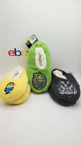 Star Wars Turtles De-ME Kids Fuzzy Babba Slipper Socks - Size S/M Shoe Size 8-13 - Picture 1 of 5