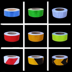 Wid:5-20cm Safety Warning Hi Vis Viz Reflective Sticker Vinyl Self-Adhesive Tape - Picture 1 of 27