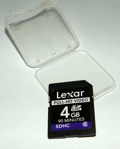 Lexar 4Gb Full HD Video SDHC Memory Card 90 Minutes - Picture 1 of 1