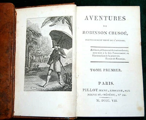 AVENTURES DE ROBINSON CRUSOE. (D'APRÈS) DEFOE. 2 VOLUMES. PILLOT 1808 - Picture 1 of 8