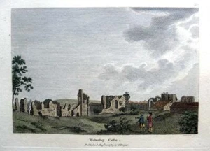 WOLVESEY CASTLE BISHOPS PALACE HAMPSHIRE um 1785 ECHTER ANTIKER KUPFERSTICH - Bild 1 von 2