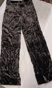 WOW!! ZARA~WOMEN'S GRAY CRUSH VELVET PANTS!! SIZE S - Picture 1 of 3