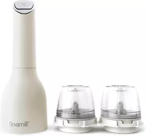 FinaMill Battery-Powered Salt & Pepper Grinder Set, LED Light, 2 Pods, SEALED - Picture 1 of 8