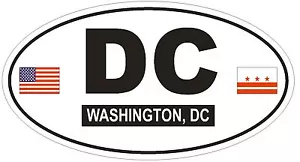 Pegatina ovalada para parachoques de Washington DC o calcomanía para casco D806 Distrito de Columbia - Imagen 1 de 1